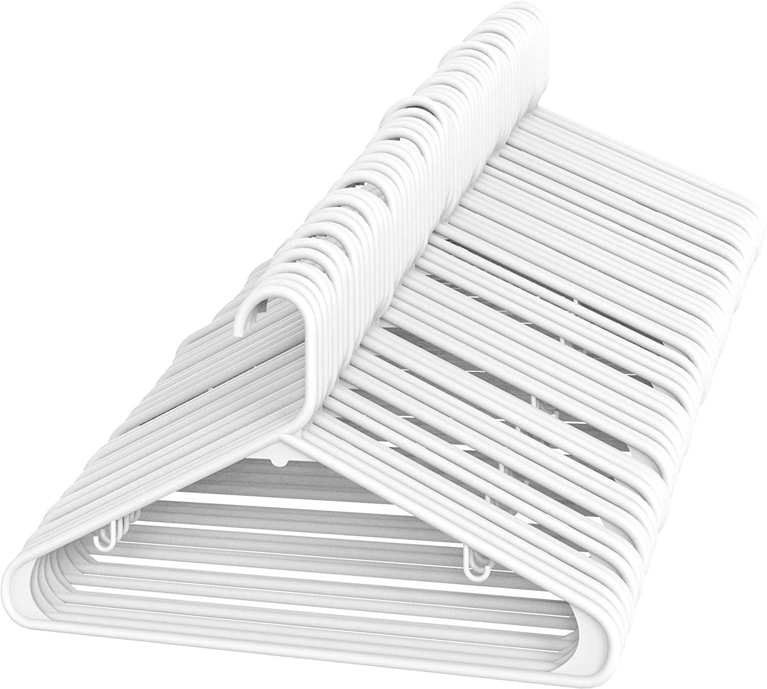 Pack of 60 standard plastic hangers.