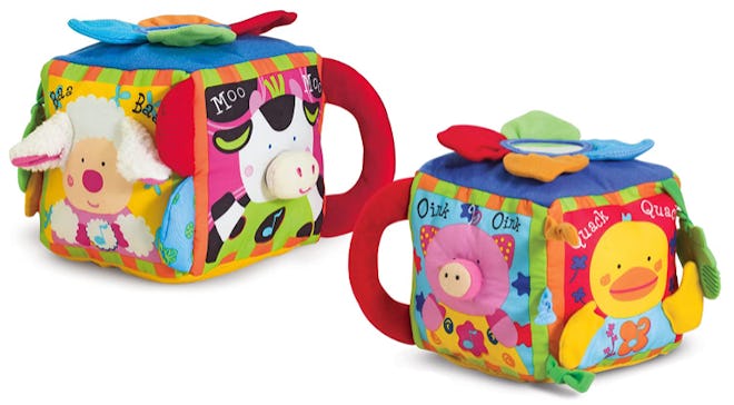 These musical fabric cubes are one of the best toys for 6-month-olds.