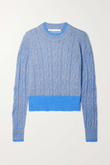 Riola Two-Tone Cable-Knit Sweater