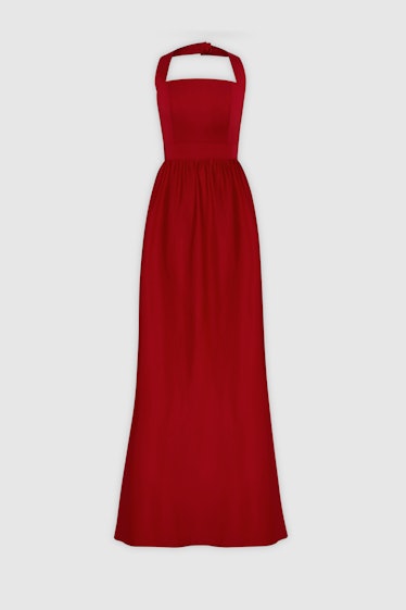 This scarlet red piece from Reformation's bridal collection is a great wedding guest dress.