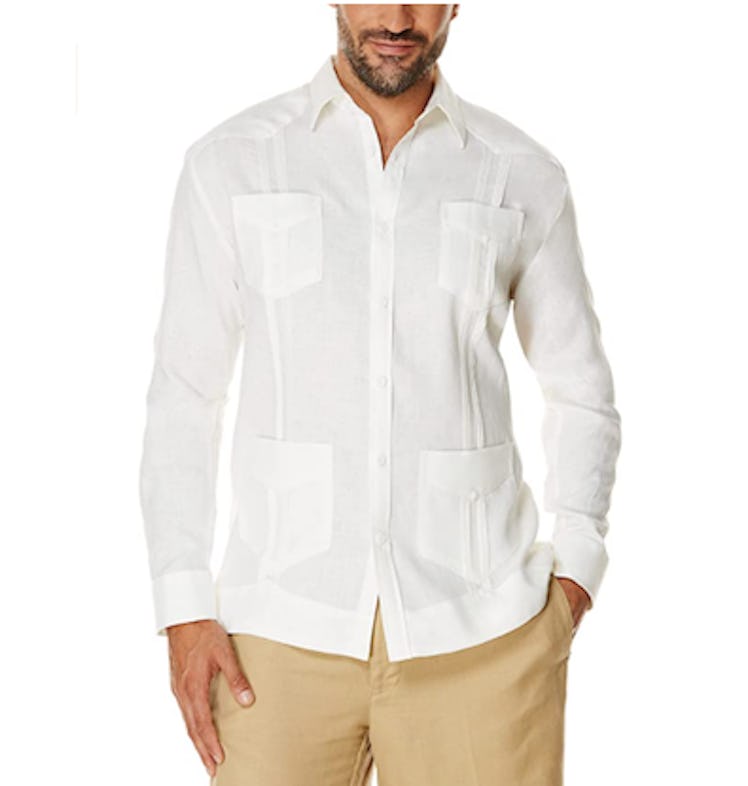 Cubavera Long-Sleeve Guayabera Linen Shirt