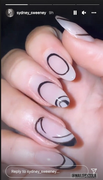 Sydney Sweeney abstract nails