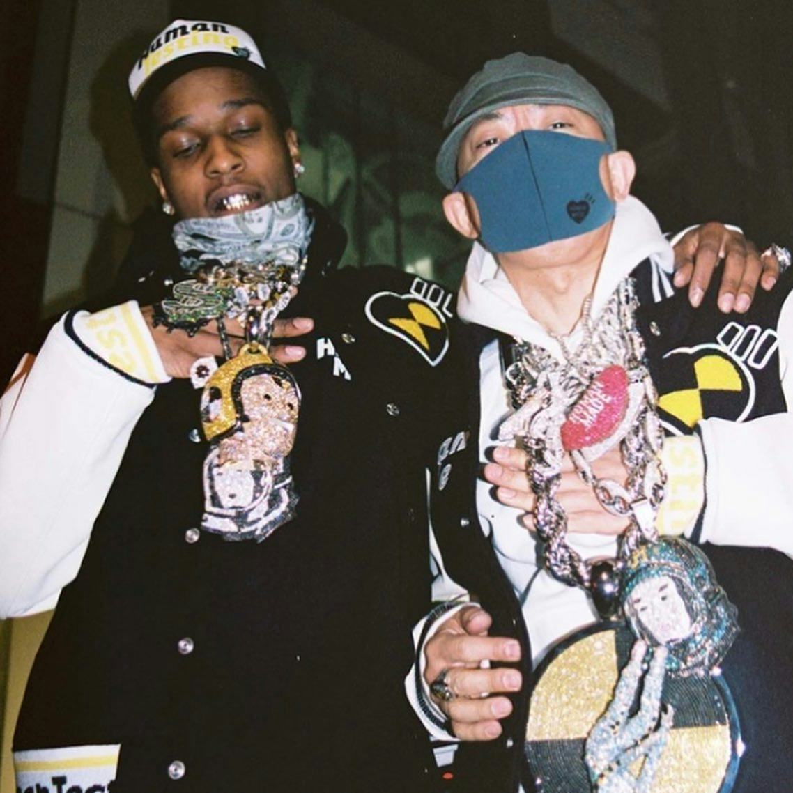 Nigo taps A AP Rocky for Human Made varsity jackets