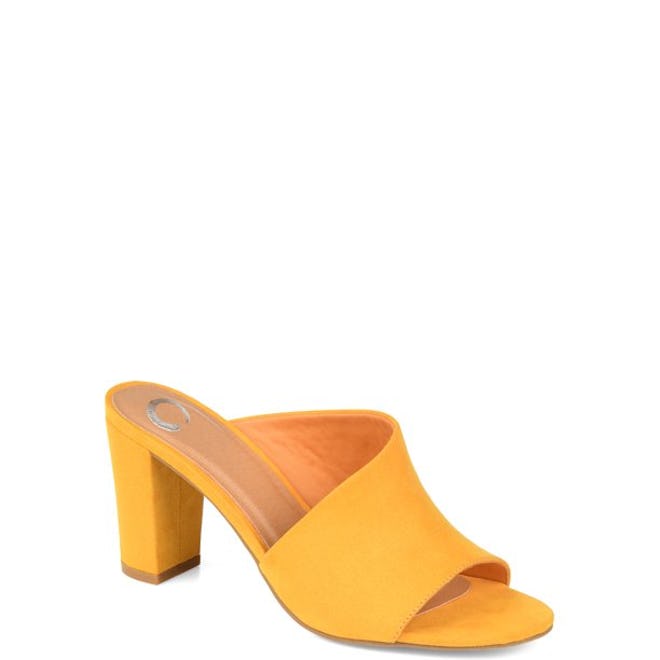 Womens Open-toe Block Heel Mule