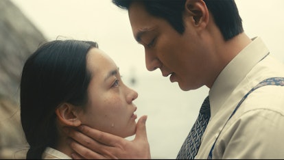 Lee Minho stars as Koh Hansu, Sunja's love interest in the Apple TV+ series Pachinko. He plays oppos...