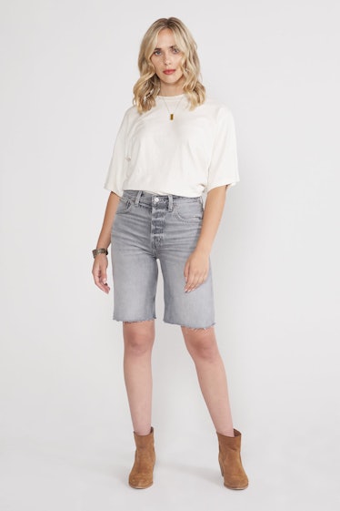 These denim bermuda shorts from ética are trendy and sustainably made.