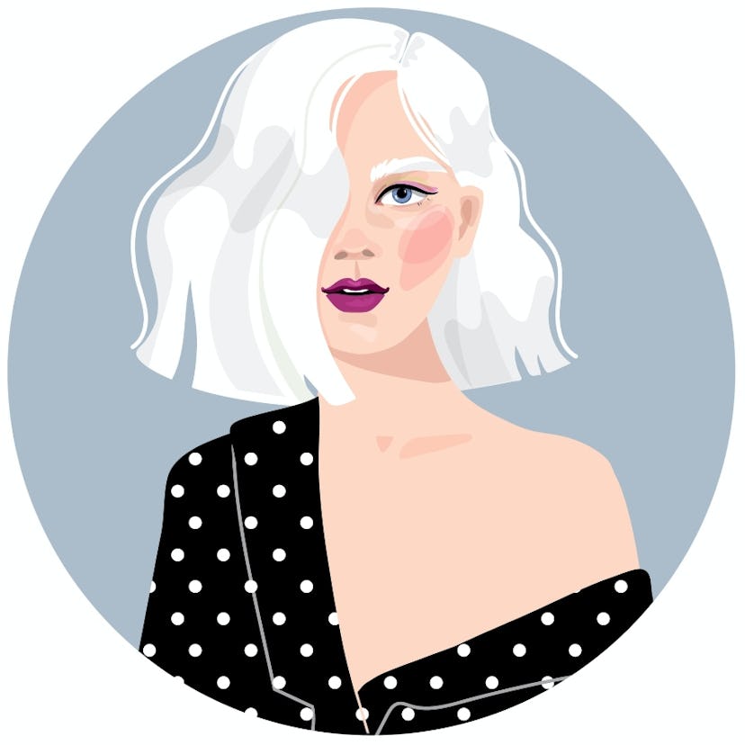 Illustration of Aquarius astrological sign as a woman.