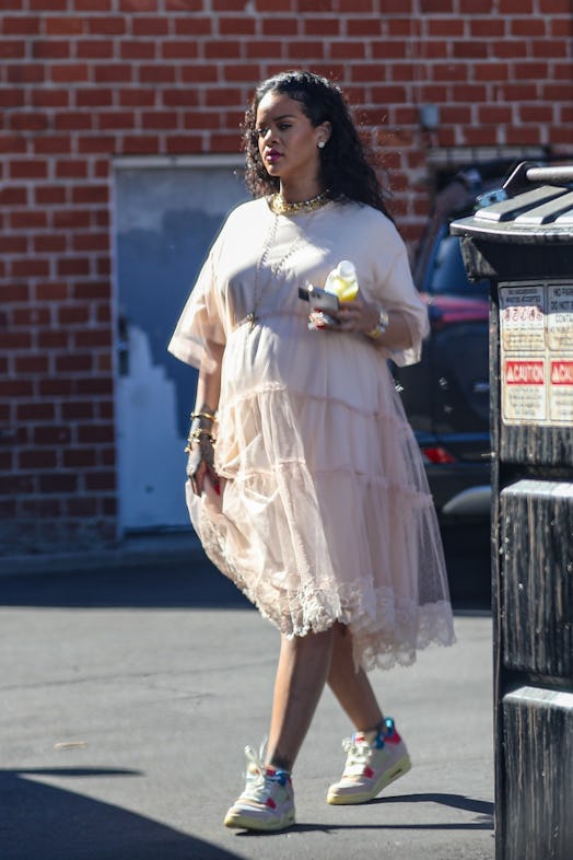 Rihanna wearing a pink dress from Simone Rocha. 