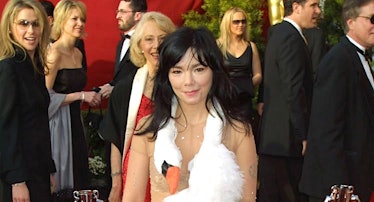 Björk wearing her famous swan dress at the Oscars in 2001