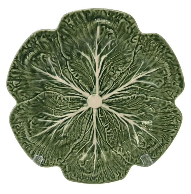 Large Majolica Green Cabbage Platter
