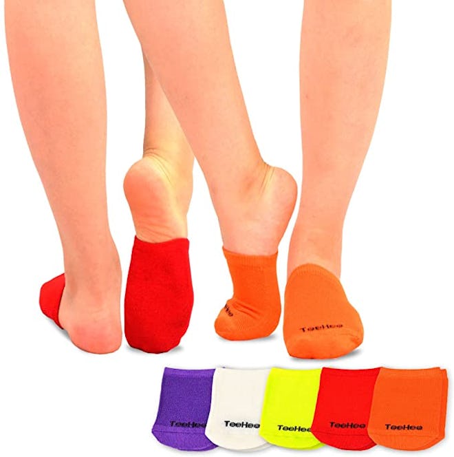 TeeHee Bamboo Toe Topper Liner Socks (5-Pack)