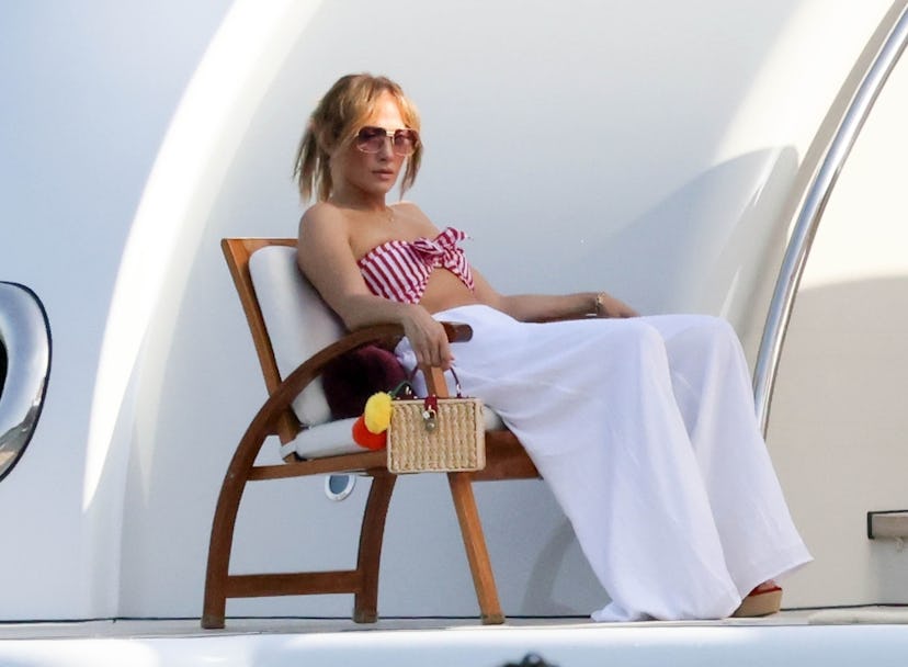 Jennifer Lopez striped bikini