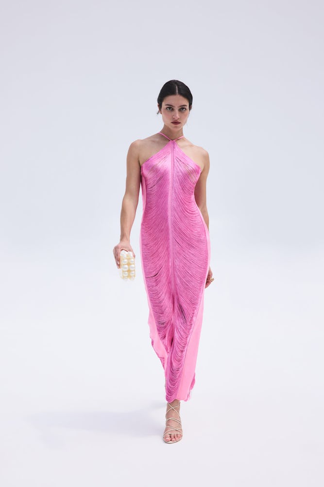 Cult Gaia pink sexy gown