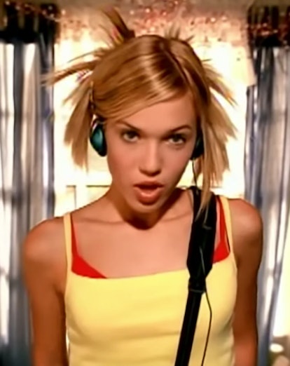 Mandy Moore's 'Candy' video, where she wore a spiky 2000s hairstyle