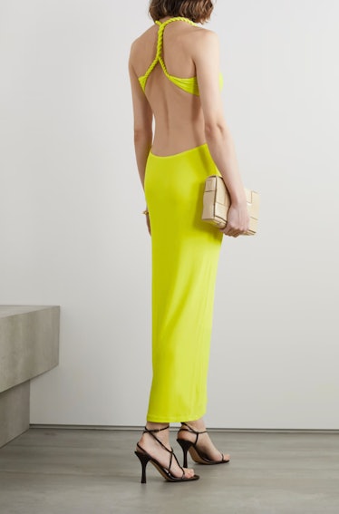 sexy wedding guest dresses open back dion lee yellow maxi dress