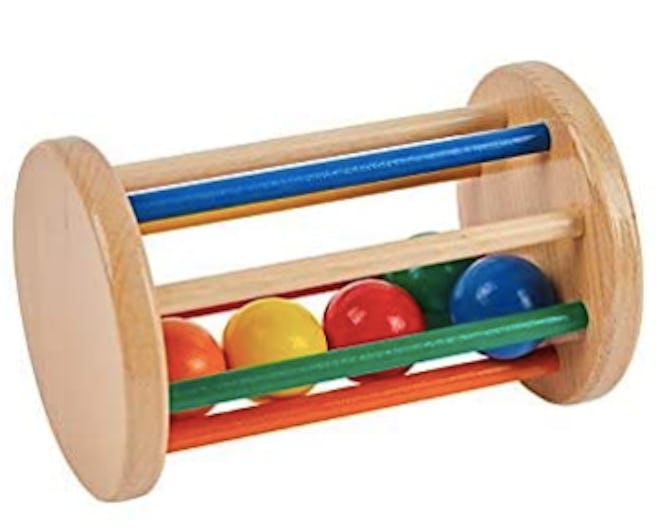 Wooden Rolling Drum Baby Toy is one of the best toys for 3 month olds