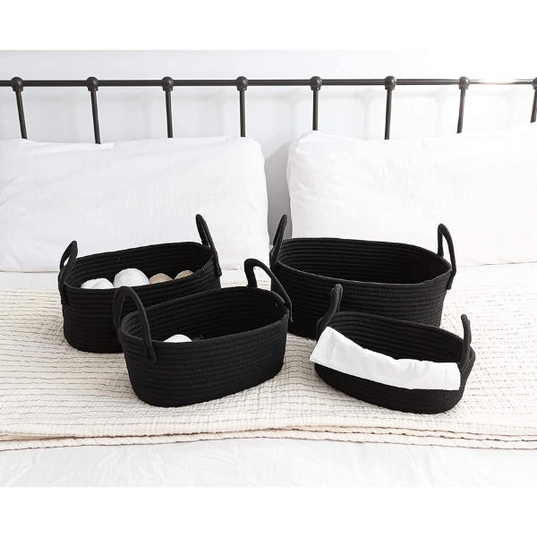 OrganiHaus Woven Rope Baskets (4-Pack)