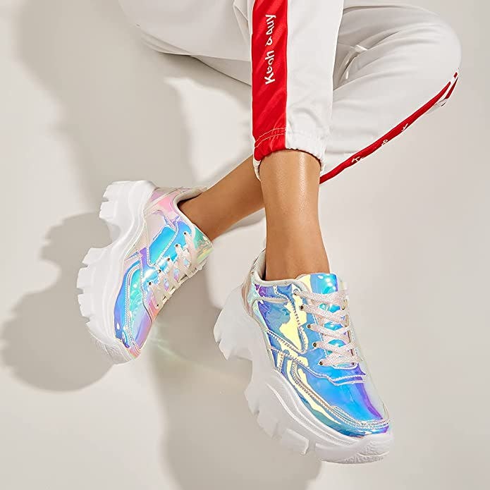 Platform sneakers clearance holographic