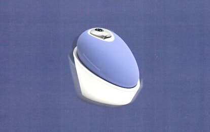 A blue Droplette Micro-Infuser with a dark blue background