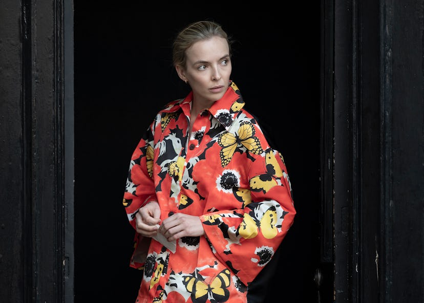 Villanelle wearing silk Loewe in Killing Eve season 4 episode 5