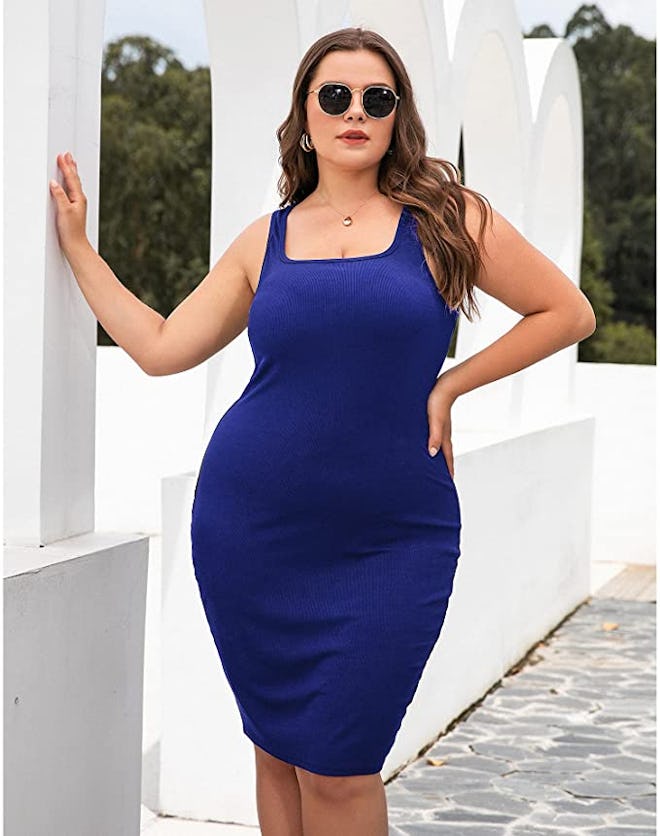 LALAGEN Tank Midi Bodycon Dress