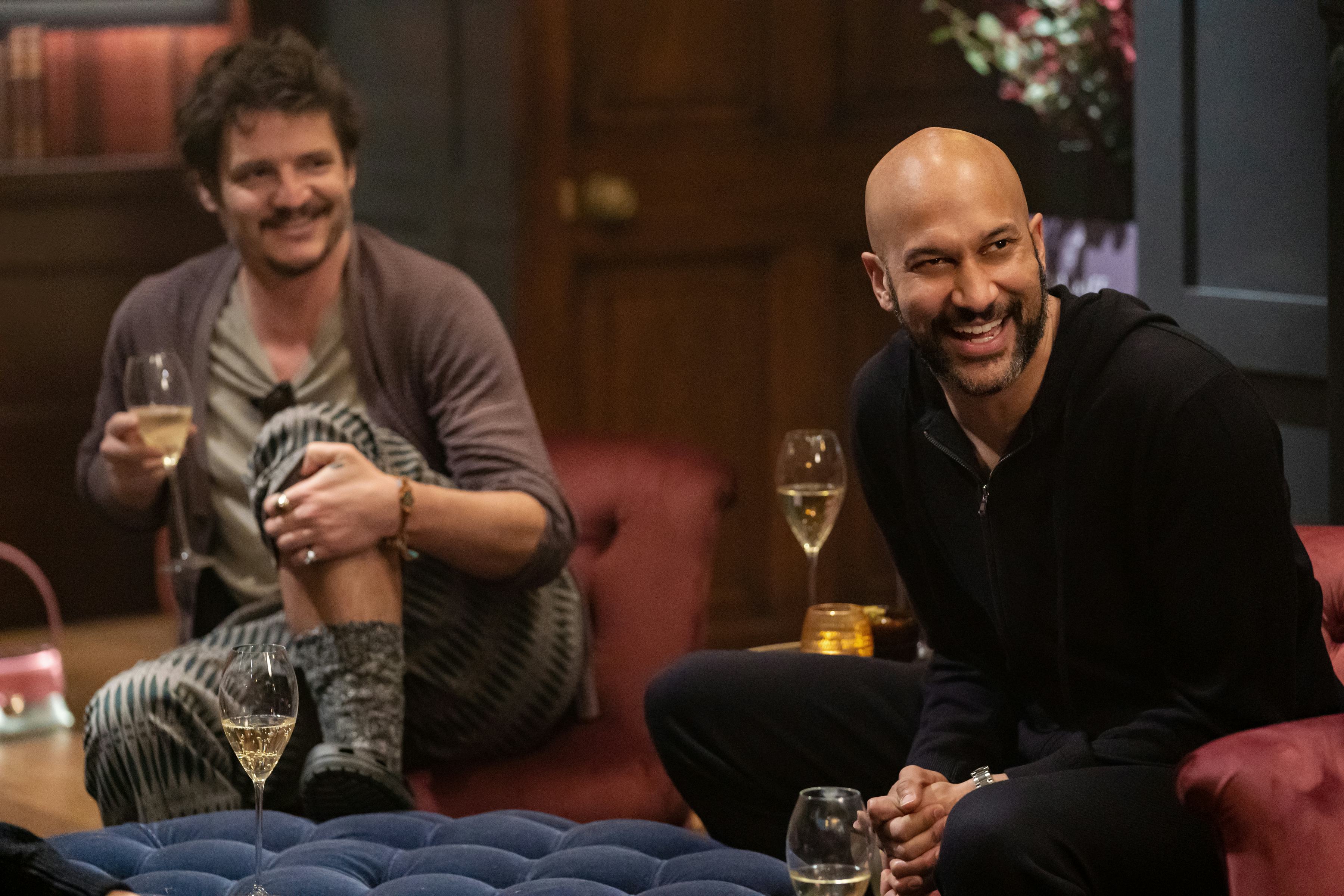 Pedro Pascal as Dieter Bravo, Keegan-Michael Key as Sean Knox in The Bubble. 