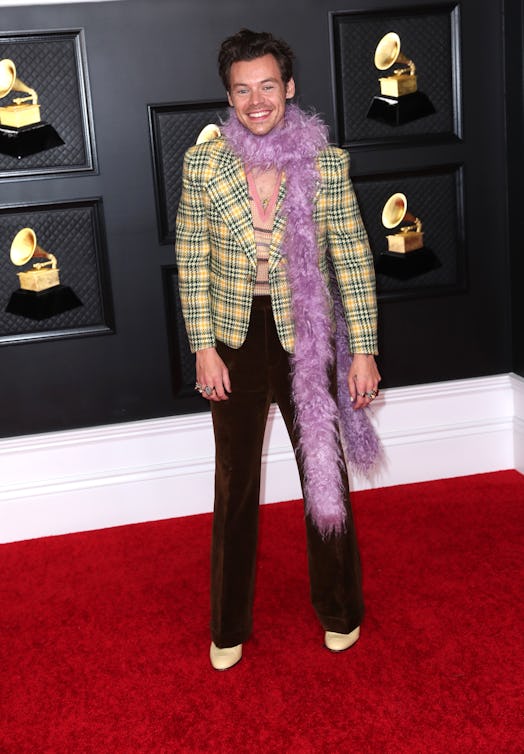 Harry Styles on the red carpet at the 63rd Annual Grammy Awards