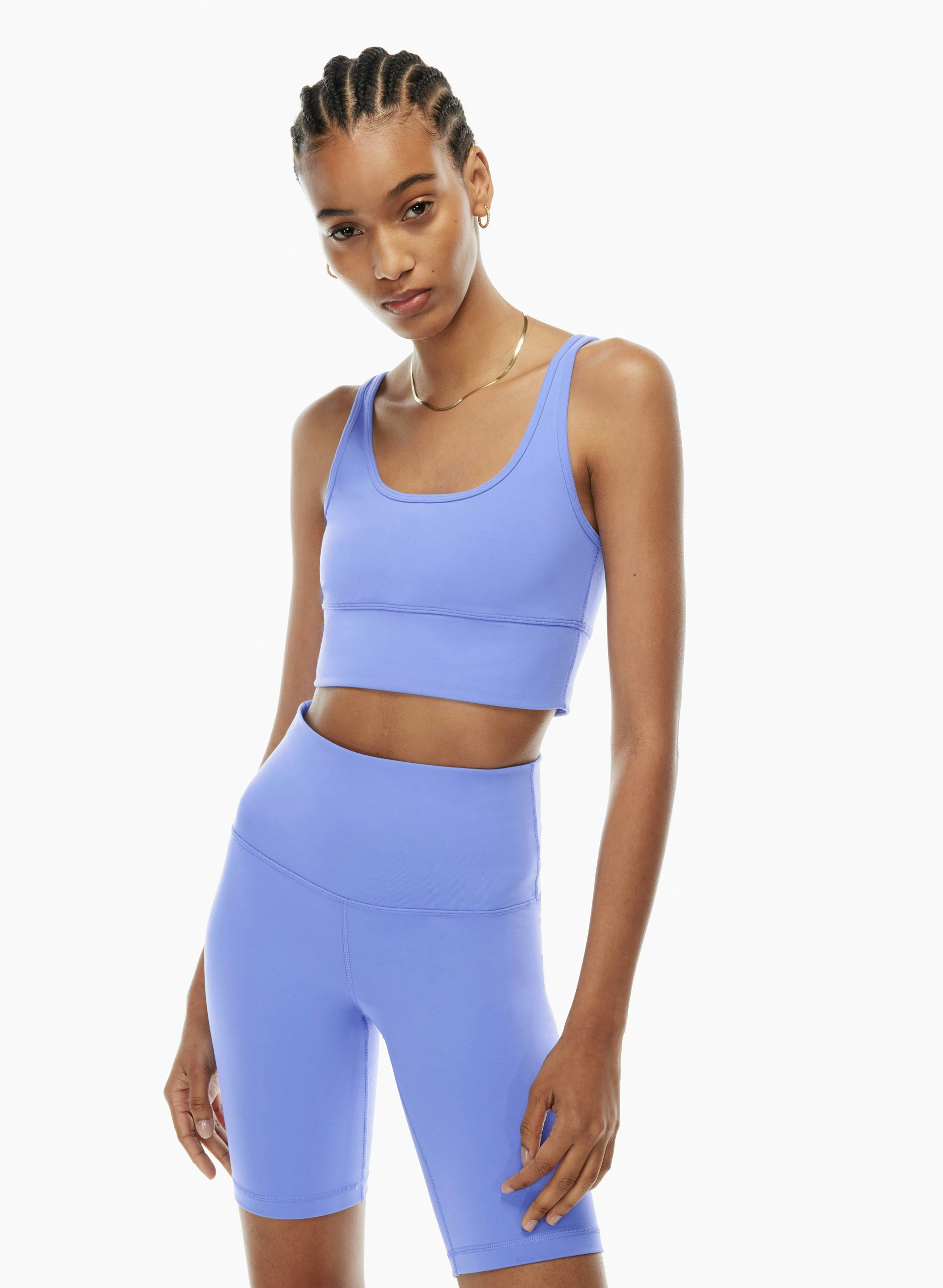 Alo Alosoft Aura Short & Alosoft Ribbed Chic Bra Tank Set, Alo Has a Bunch  of Cute Sets You Can Both Work Out and Lounge In
