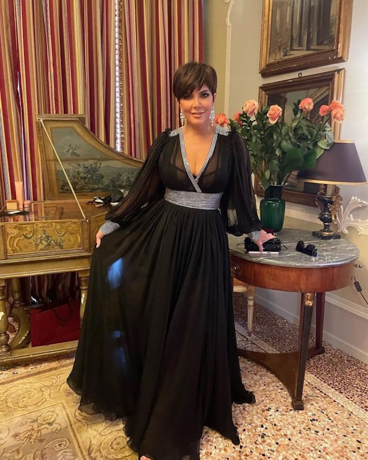 Kris Jenner stands in her home and shares Kris Jenner organization tips for her glass and dish rooms...