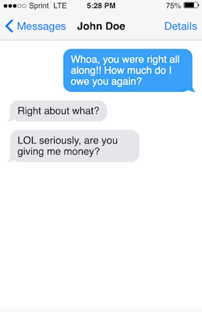 Funny April Fools' Day prank text: send a vague text