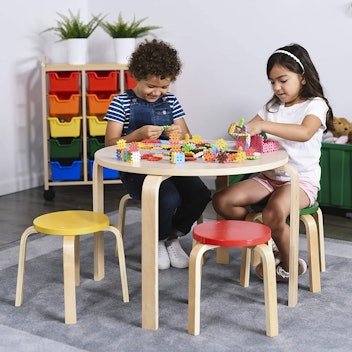 ECR4Kids Bentwood Table and Stool Set for Kids