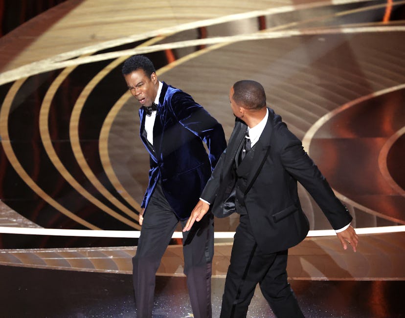 Will Smith smacks Chris Rock upside his head at the Oscars.