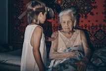 A young girl and her grandmother