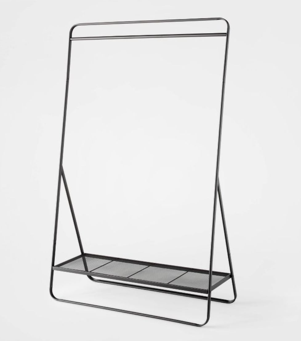 metal garment rack for hanging clothes in closet