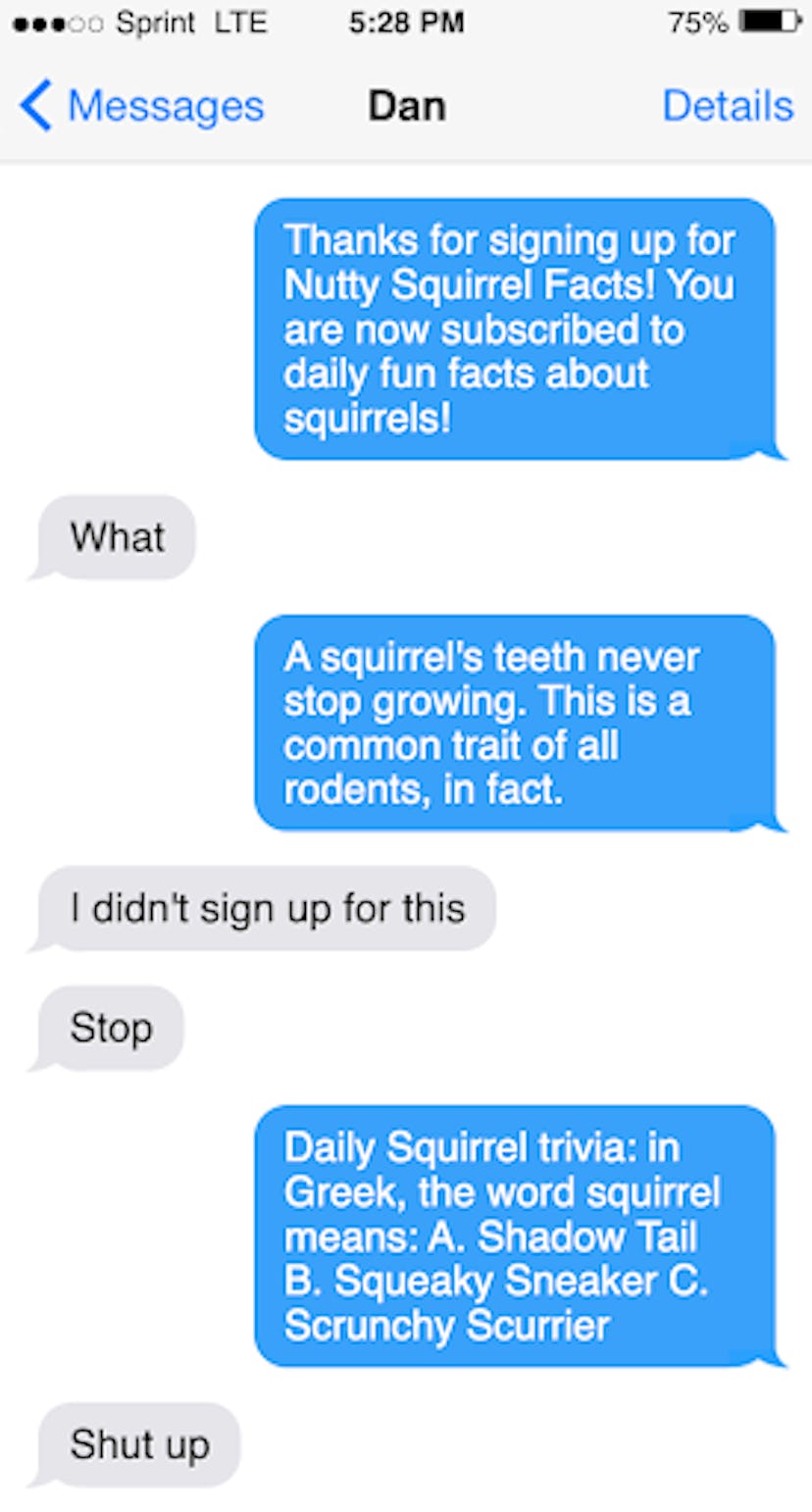 Funny April Fools' Day prank text: pretend you signed them up for a subscription