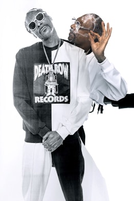 Snoop Dogg wearing a Death Row Records shirt in a photo by JR