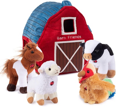 Product photo, barn animals plush toys for 18 month olds