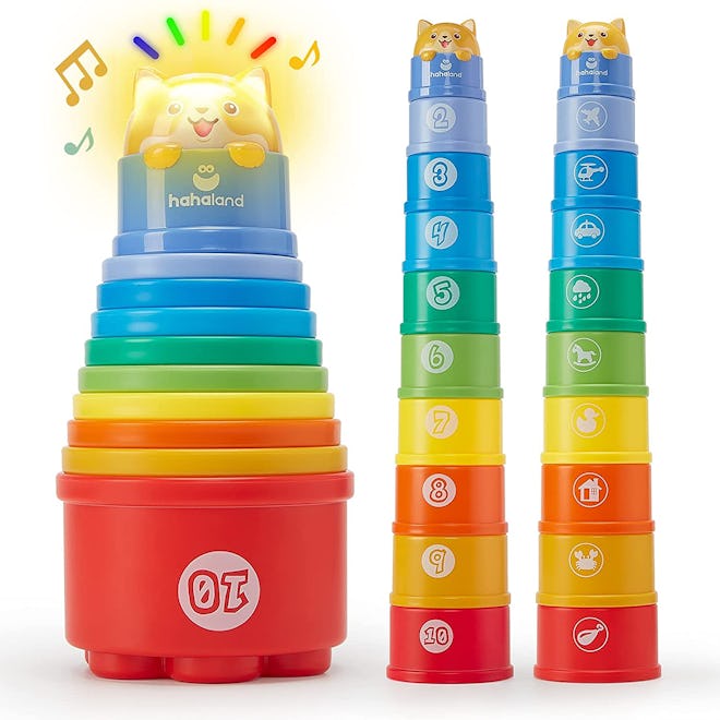 Product photo for toys for 18-month-old, rainbow stacking cups