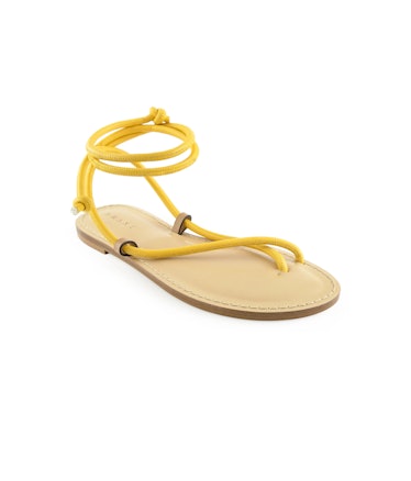 maxi trend 2022 yellow leather cord flat sandals