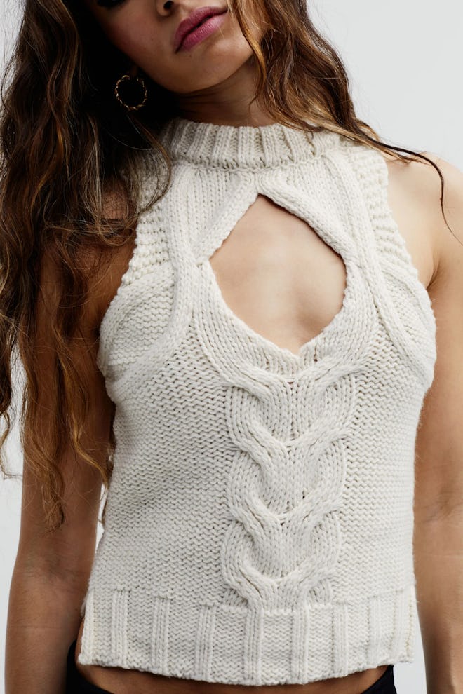 For Love & Lemons knit cutout tank to wear in april outfit
