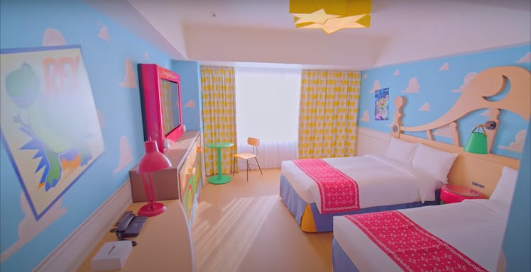 The Tokyo Disney Resort Toy Story Hotel has Andy's cloud wallpaper in the guest rooms.