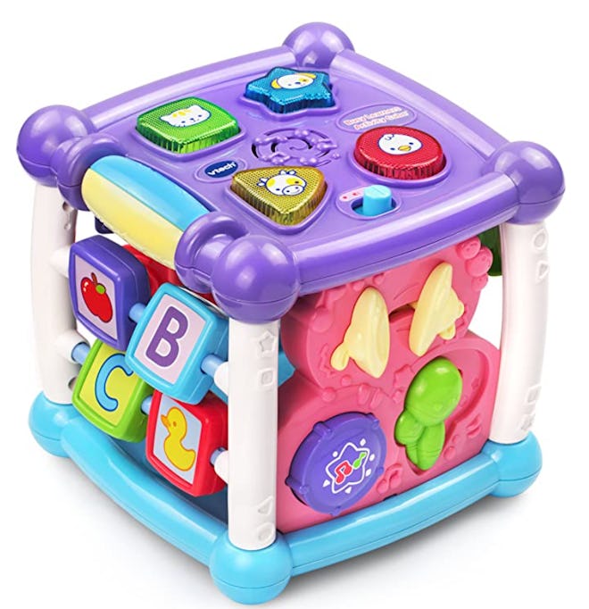 The Busy Learners activity cube is one of the top toys for 6-month-old babies.