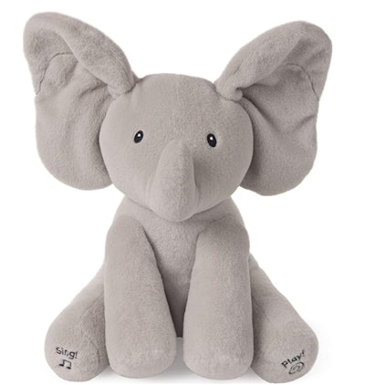 This animated plush elephant is one of the top 6-month-old toy choices.