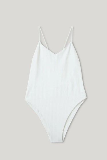 This white one-piece swimsuit from OOKIOH is cute and sustainable.