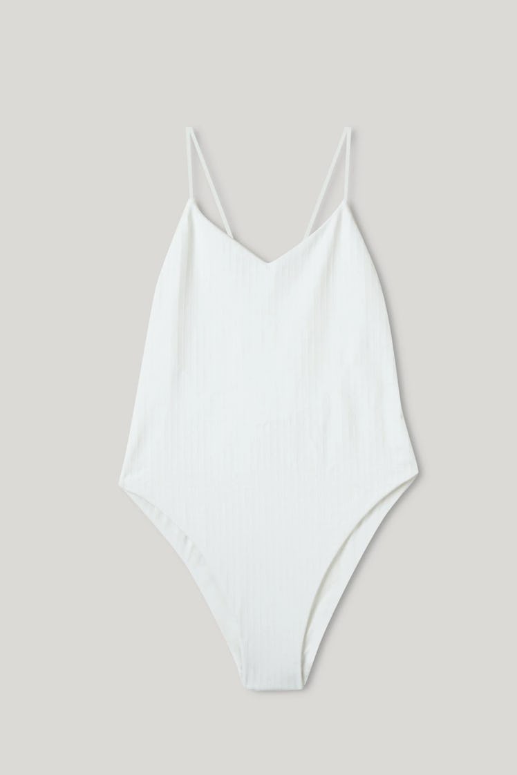 This white one-piece swimsuit from OOKIOH is cute and sustainable.