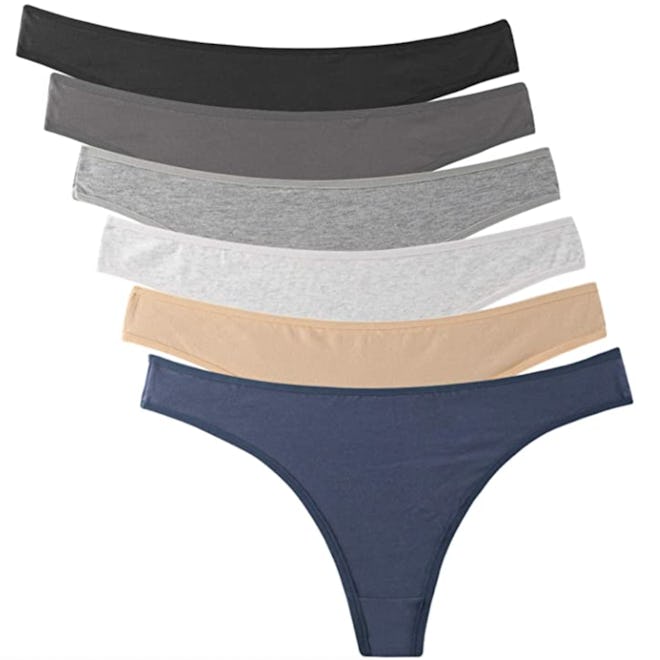 ELACUCOS Cotton Thongs (6-Pack)