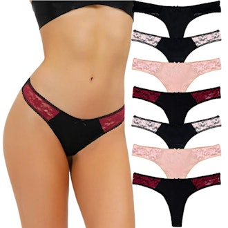 LYYTHAVON Lace Thongs (7-Pack)