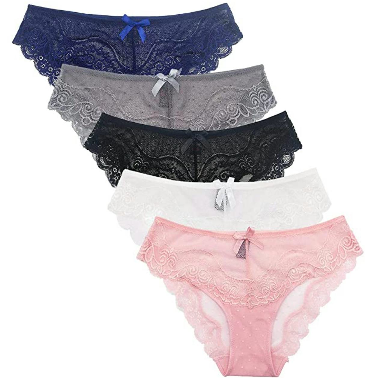 KUKOME Lace Hipsters (5-Pack)