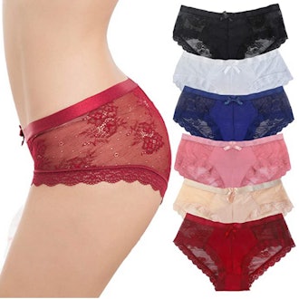 LEVAO Lace Hipster Panties (6-Pack)