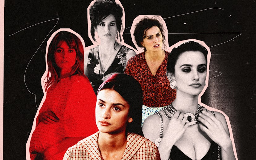 Actress Penelope Cruz cover with multiple movie scenes originating from her collaboration with direc...